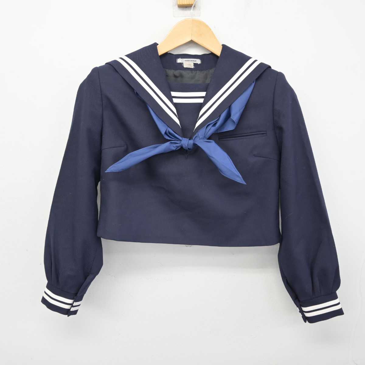 【中古】熊本県 宇土市立鶴城中学校 女子制服 3点 (セーラー服・ジャンパースカート) sf059282