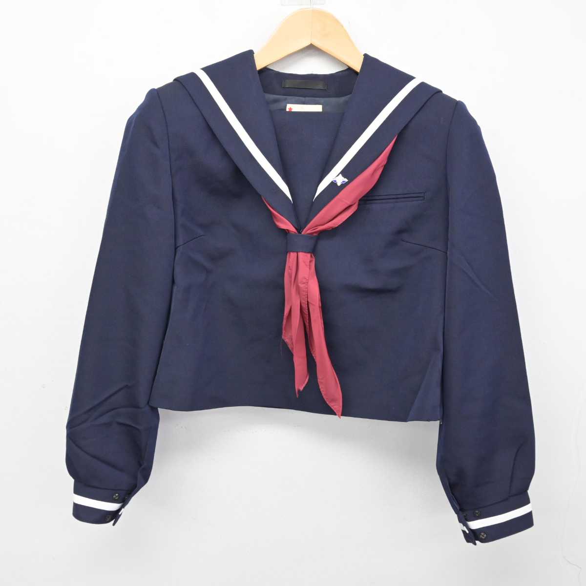 【中古】香川県 屋島中学校 女子制服 3点 (セーラー服・スカート) sf059286