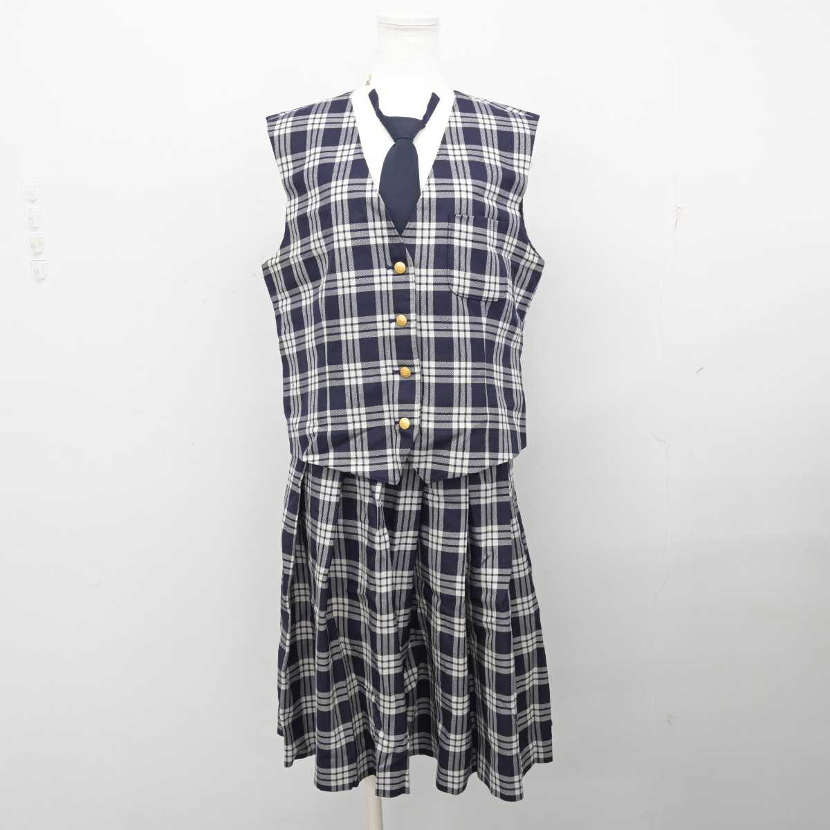 【中古】宮城県 聖和学園高等学校 女子制服 6点 (ブレザー・ベスト・スカート) sf059293