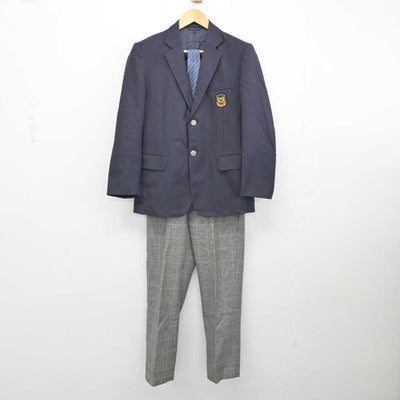 【中古】千葉県 前原中学校 男子制服 3点 (ブレザー・ズボン) sf059325