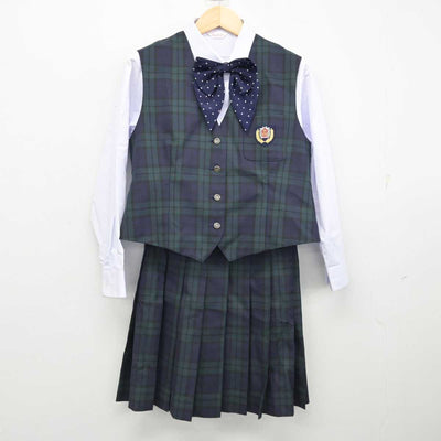 【中古】宮崎県 鵬翔高等学校 女子制服 4点 (ベスト・シャツ・スカート) sf059330