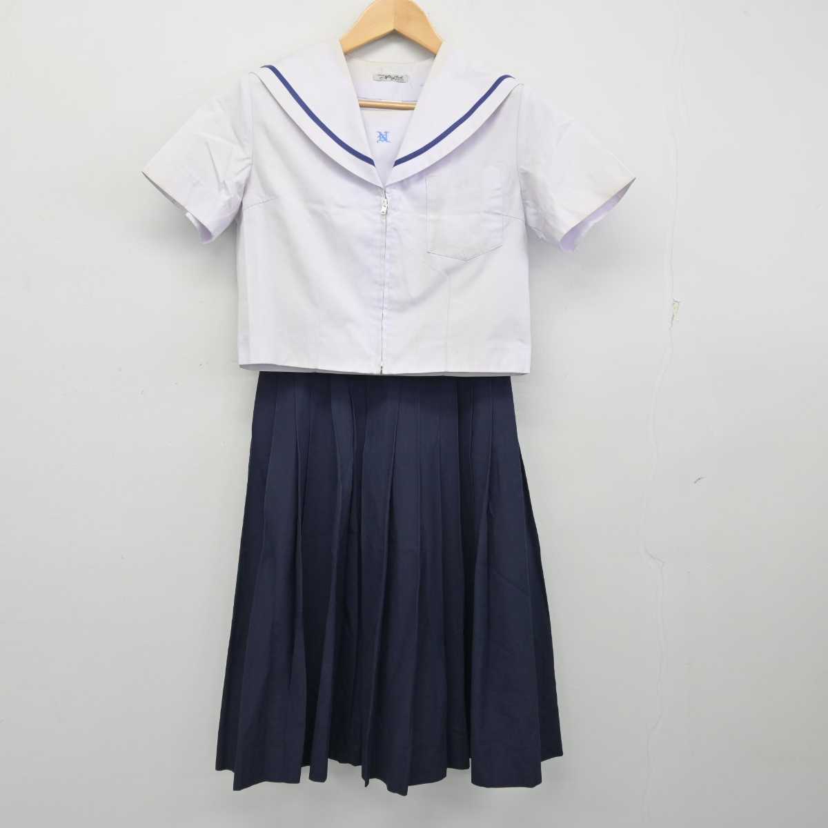 【中古】愛知県 幸田町立南部中学校 女子制服 3点 (セーラー服・セーラー服・スカート) sf059340