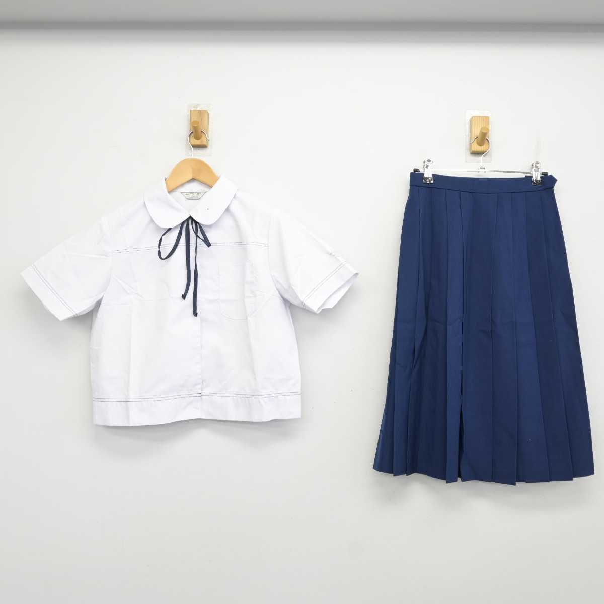 【中古】鹿児島県 西紫原中学校 女子制服 3点 (シャツ・スカート) sf059344