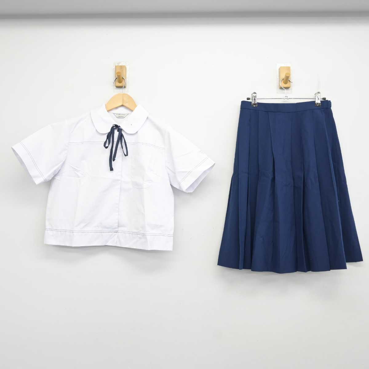 【中古】鹿児島県 西紫原中学校 女子制服 3点 (シャツ・スカート) sf059345