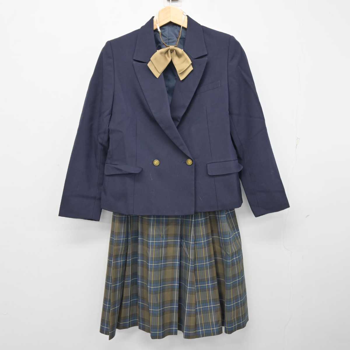 【中古】北海道 平岡中学校 女子制服 4点 (ブレザー・ベスト・スカート) sf059353