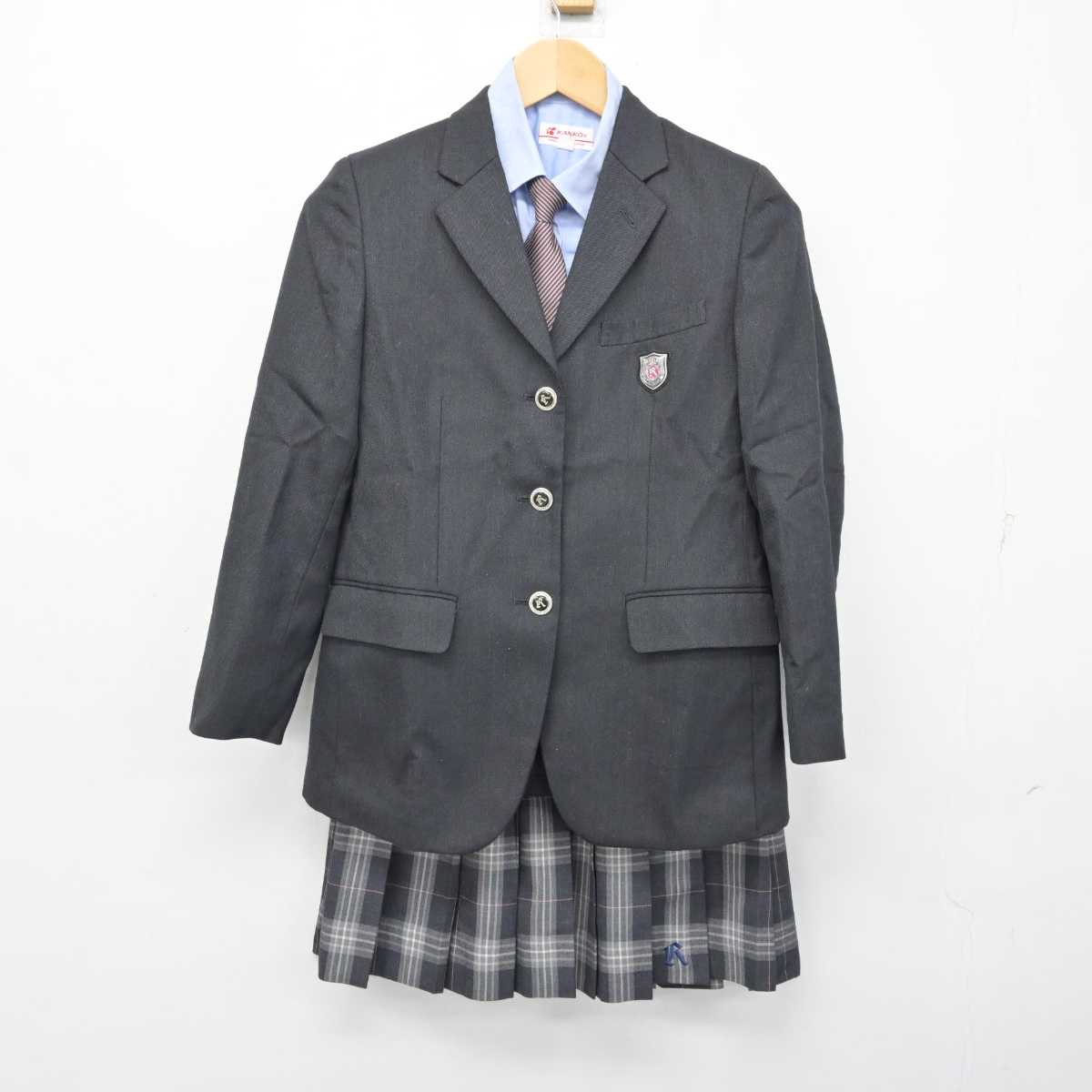 【中古】宮城県 古川黎明中学校・高等学校 女子制服 4点 (ブレザー・シャツ・スカート) sf059359