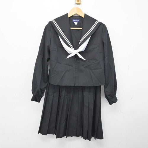 中古】茨城県 鉾田第二高等学校 女子制服 4点（セーラー服・ニット 