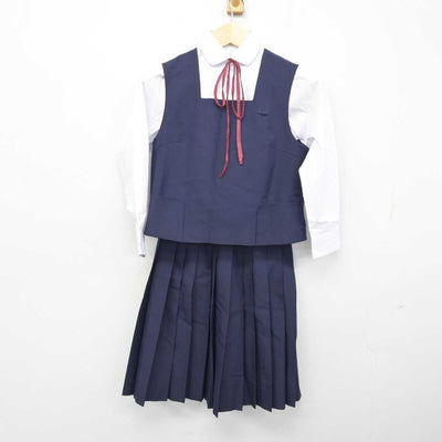 【中古】愛媛県 桑原中学校 女子制服 5点 (ブレザー・ベスト・シャツ・スカート) sf059386