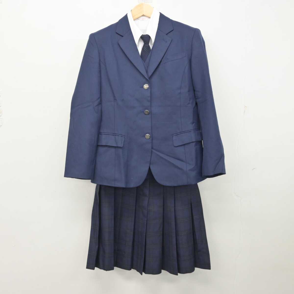 【中古】福岡県 春日高等学校 女子制服 5点 (ブレザー・ベスト・シャツ・スカート) sf059408