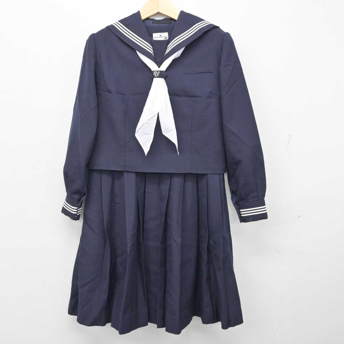 【中古】神奈川県 潮田中学校 女子制服 2点 (セーラー服・ジャンパースカート) sf059416