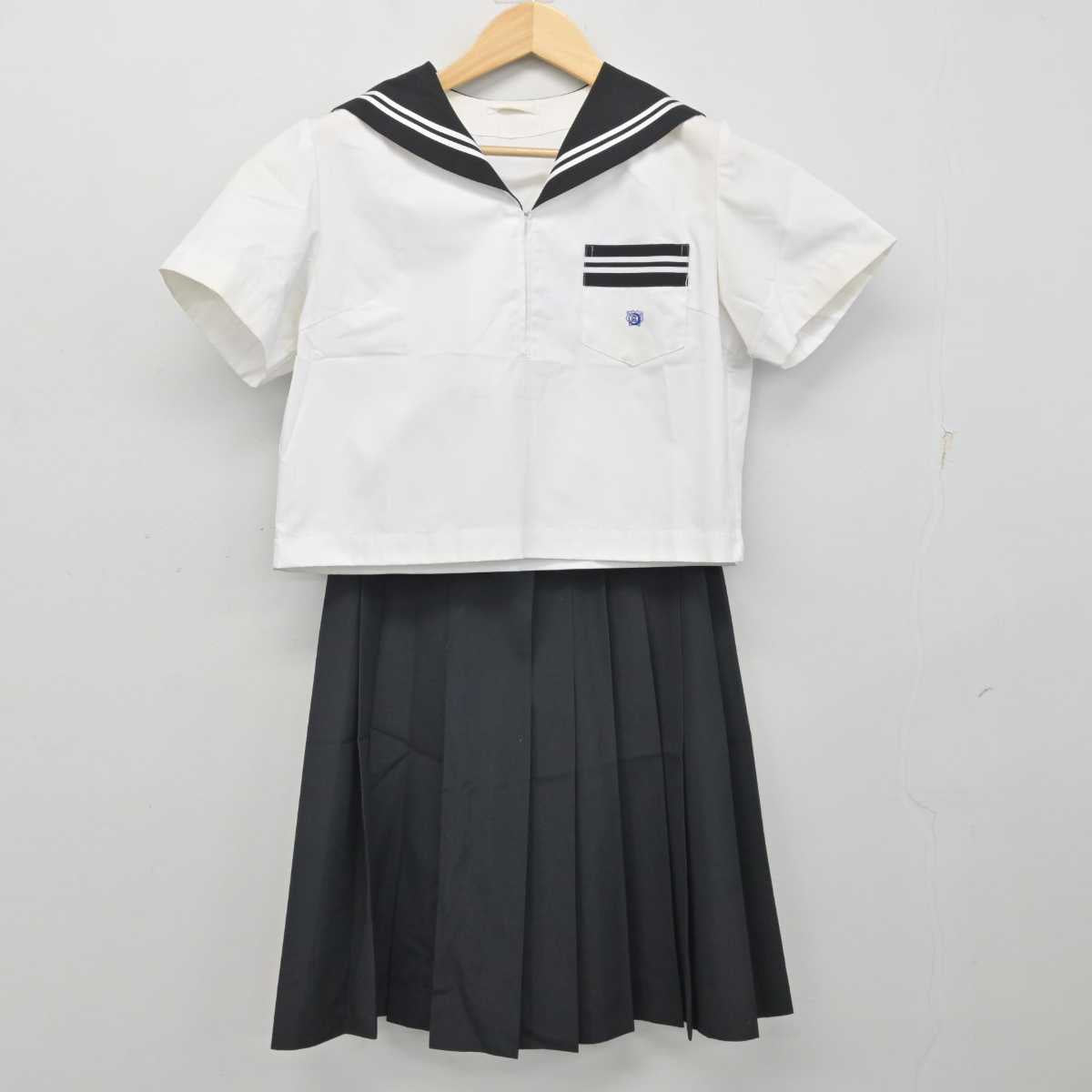 【中古】栃木県 足利短期大学附属高等学校 女子制服 2点 (セーラー服・スカート) sf059425