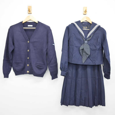 【中古】大分県 大分上野丘高等学校 女子制服 4点 (セーラー服・ニット・スカート) sf059447