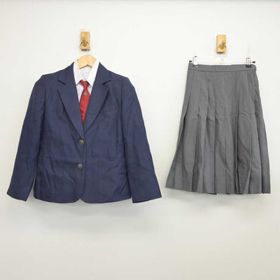 【中古】群馬県 矢中中学校 女子制服 4点 (ブレザー・シャツ・スカート) sf059456