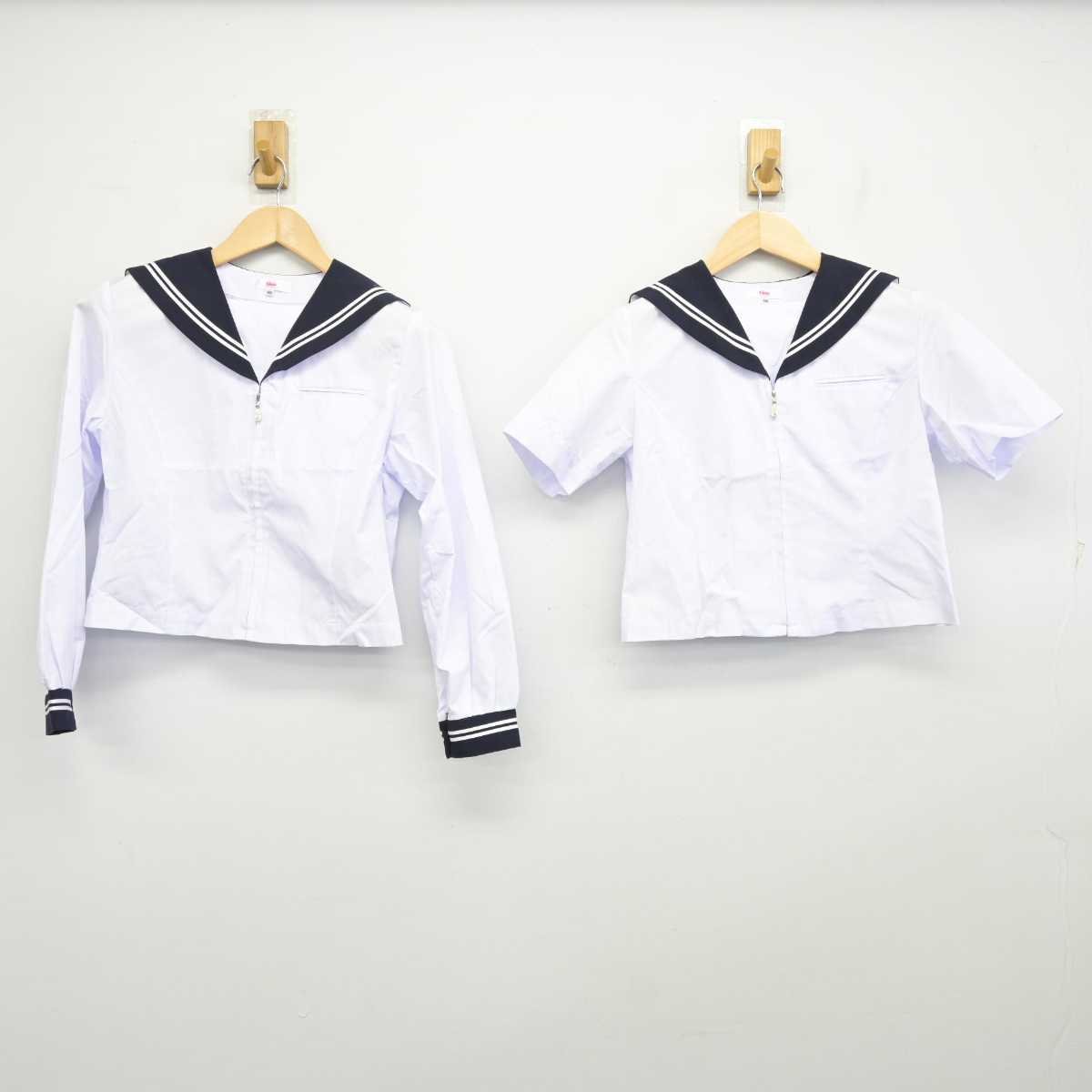 【中古】静岡県 清水袖師中学校 女子制服 2点 (セーラー服) sf059463