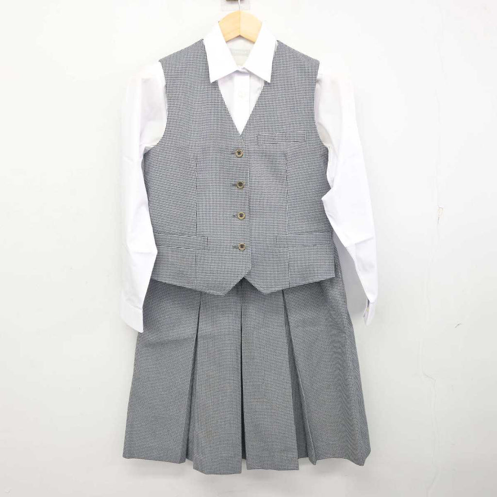 【中古】千葉県 千葉西高等学校 女子制服 3点 (ベスト・シャツ・スカート) sf059495 | 中古制服通販パレイド