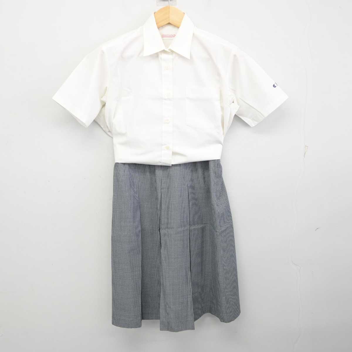 【中古】千葉県 千葉西高等学校 女子制服 2点 (シャツ・スカート) sf059496