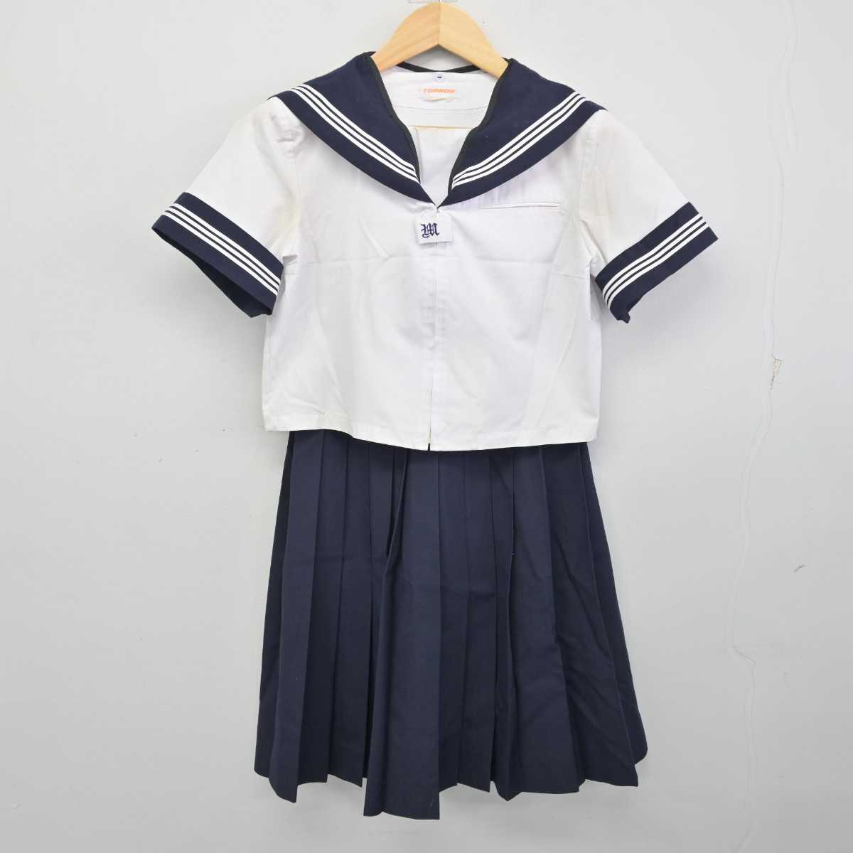 【中古】埼玉県 所沢市立美原中学校 女子制服 3点 (セーラー服・セーラー服・スカート) sf059500