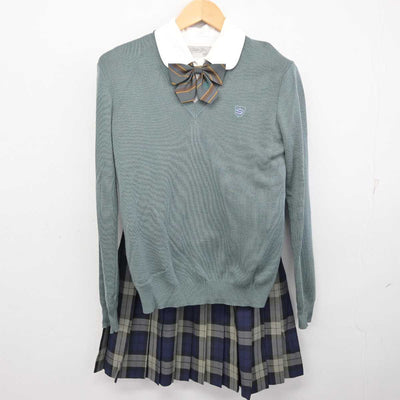 【中古】福岡県 西南学院高等学校 女子制服 5点 (ブレザー・ニット・シャツ・スカート) sf059509