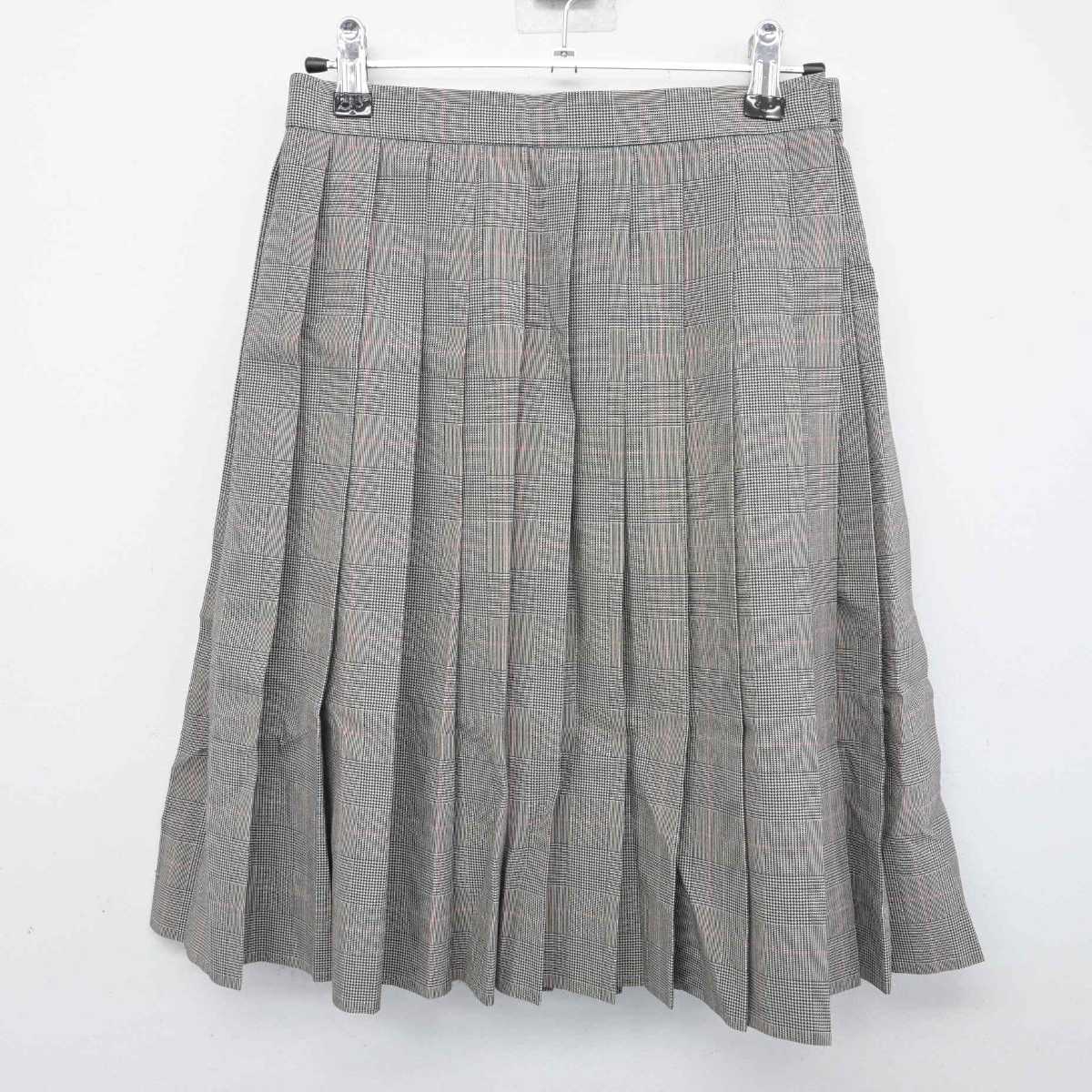 【中古】福岡県 西南学院高等学校 女子制服 4点 (ニットベスト・シャツ・スカート) sf059510