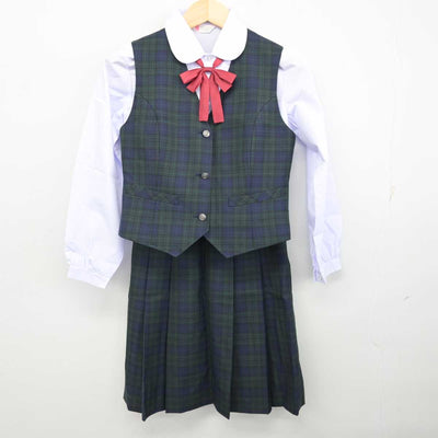 【中古】栃木県 上河内中学校 女子制服 5点 (ブレザー・ベスト・シャツ・スカート) sf059513