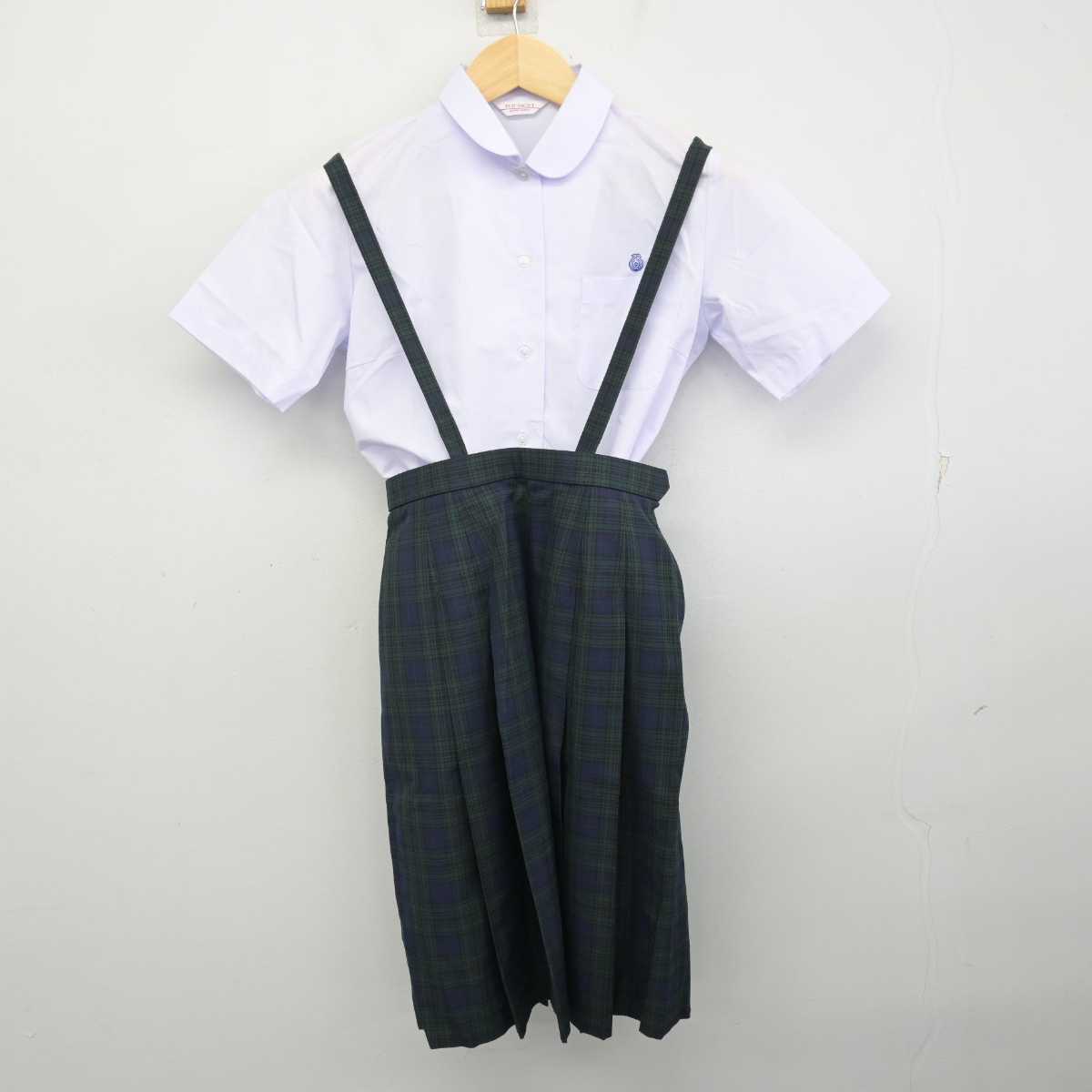 【中古】栃木県 上河内中学校 女子制服 2点 (シャツ・スカート) sf059514