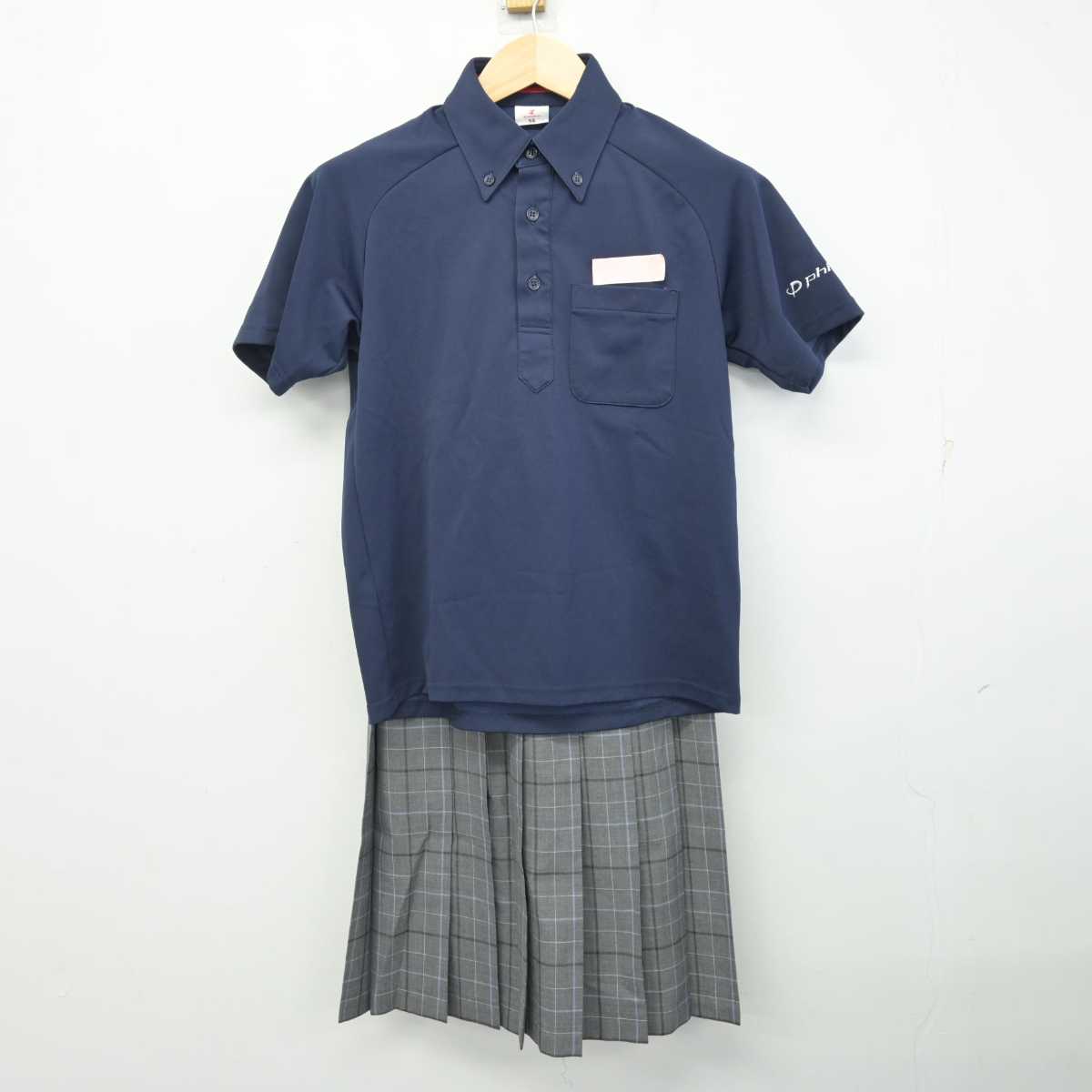 【中古】福岡県 粕屋中学校 女子制服 2点 (シャツ・スカート) sf059524