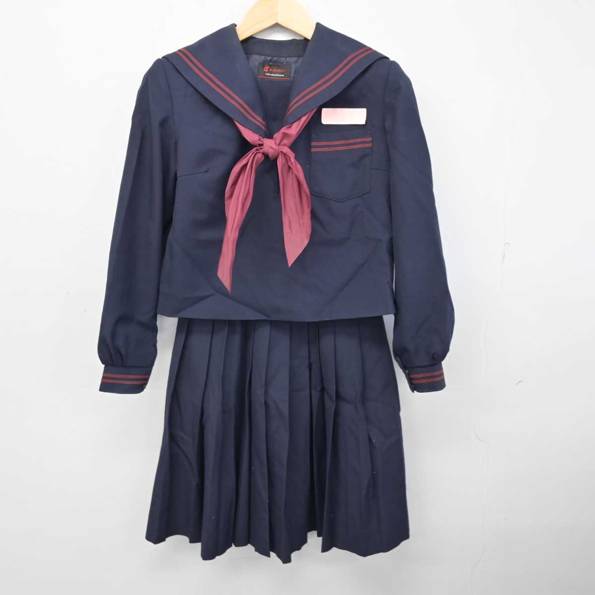 【中古】岡山県 美作市立作東中学校 女子制服 4点 (セーラー服・スカート) sf059528