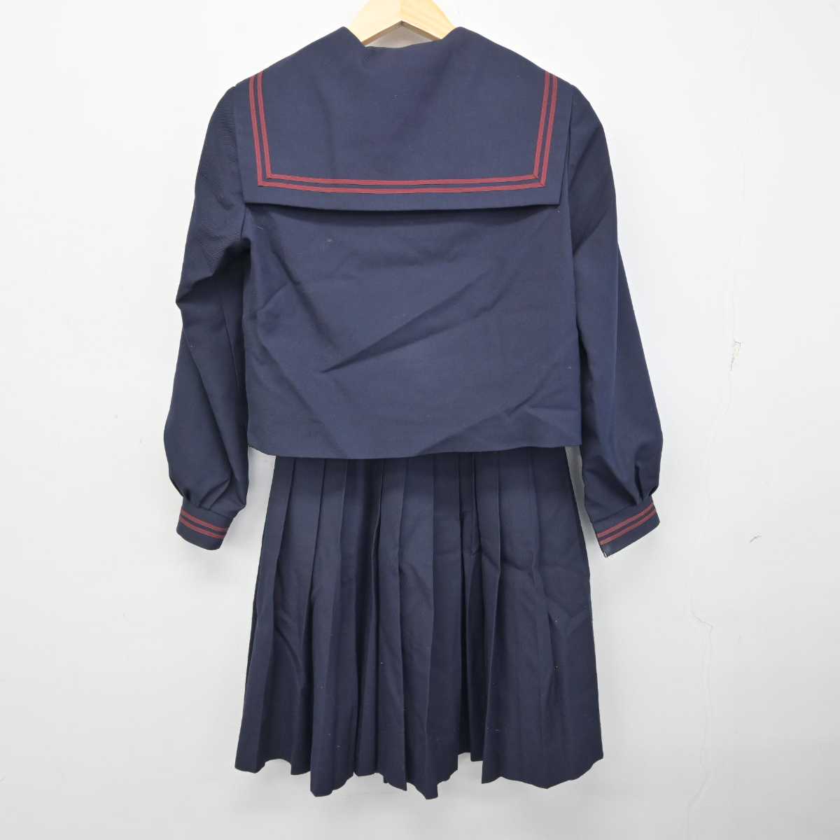 【中古】岡山県 美作市立作東中学校 女子制服 4点 (セーラー服・スカート) sf059528