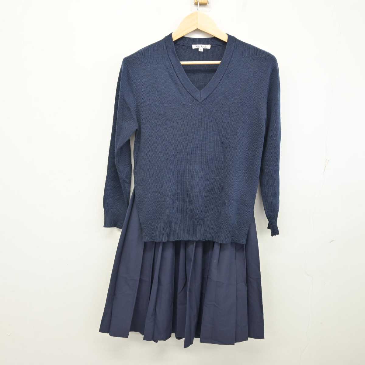 【中古】広島県 横路中学校 女子制服 2点 (ニット・スカート) sf059530