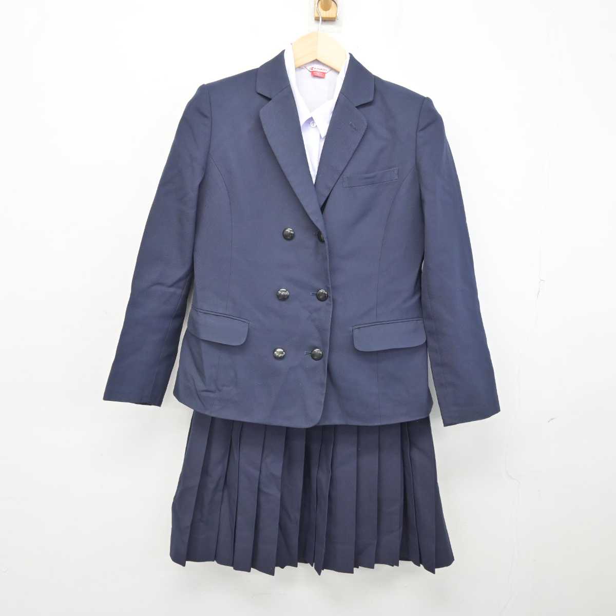 【中古】愛知県 愛媛大学教育学部附属中学校 女子制服 4点 (ブレザー・ニット・シャツ・スカート) sf059533