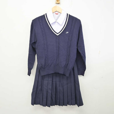 【中古】愛知県 愛媛大学教育学部附属中学校 女子制服 4点 (ブレザー・ニット・シャツ・スカート) sf059533