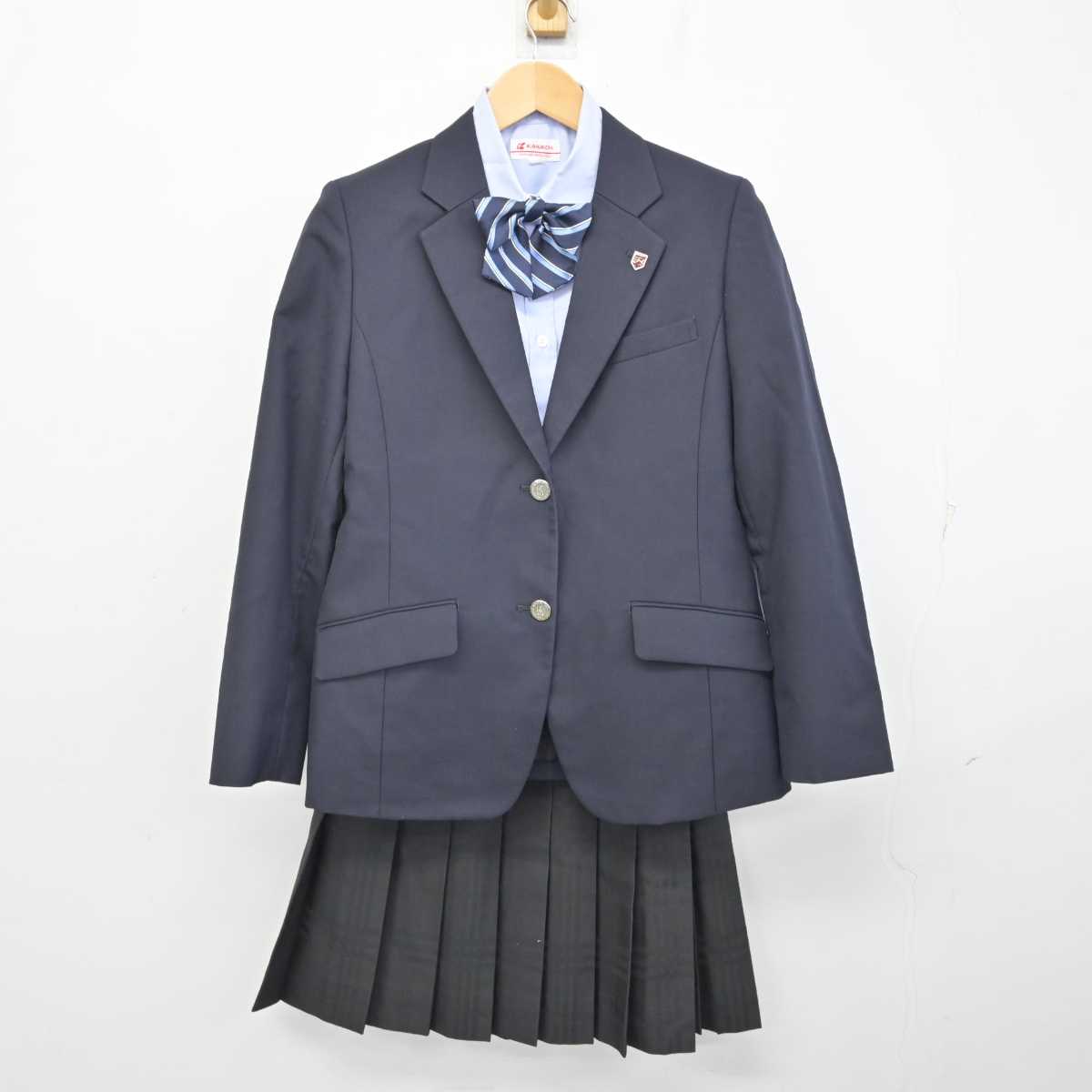 【中古】兵庫県 高砂南高等学校 女子制服 7点 (ブレザー・ニット・シャツ・スカート) sf059539