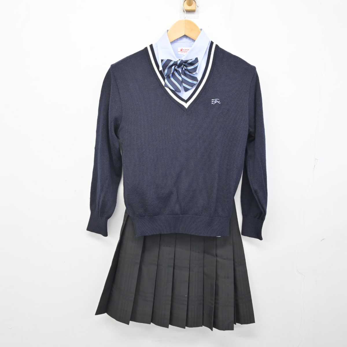 【中古】兵庫県 高砂南高等学校 女子制服 7点 (ブレザー・ニット・シャツ・スカート) sf059539