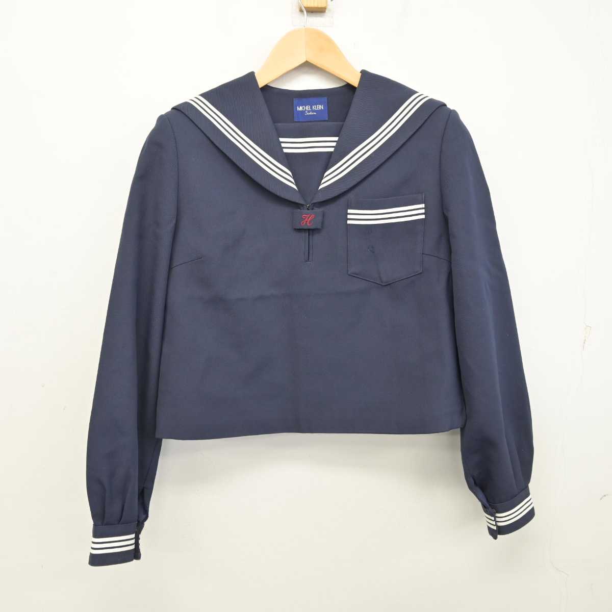 【中古】兵庫県 宝殿中学校 女子制服 2点 (セーラー服・スカート) sf059543