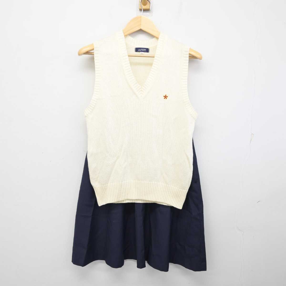 【中古】埼玉県 熊谷女子高等学校 女子制服 3点 (ニットベスト・スカート) sf059553