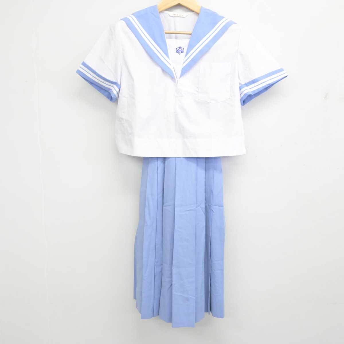 【中古】熊本県 長洲町立長洲中学校 女子制服 3点 (セーラー服・セーラー服・スカート) sf059570