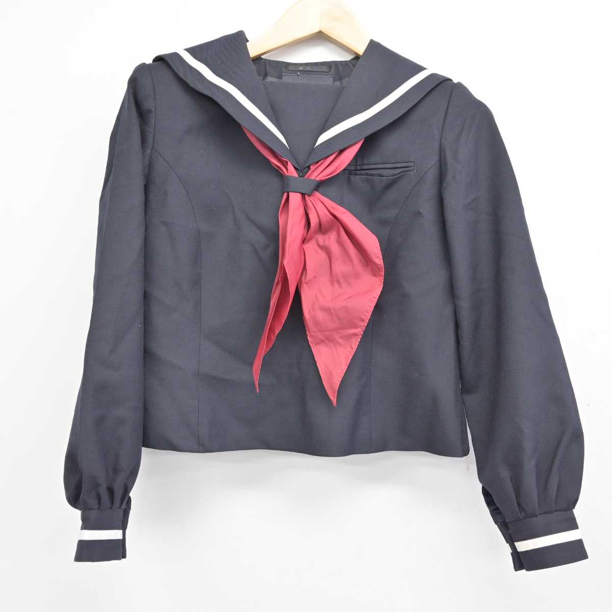 【中古】香川県 高松市立屋島中学校 女子制服 3点 (セーラー服・スカート) sf059571