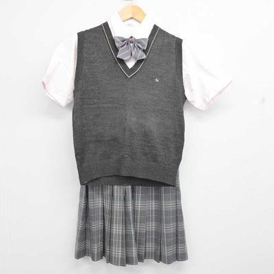 【中古】静岡県 日本大学三島高等学校/旧制服 女子制服 4点 (ニットベスト・シャツ・スカート) sf059591