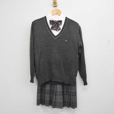 【中古】静岡県 日本大学三島高等学校/旧制服 女子制服 5点 (ブレザー・ニット・シャツ・スカート) sf059592