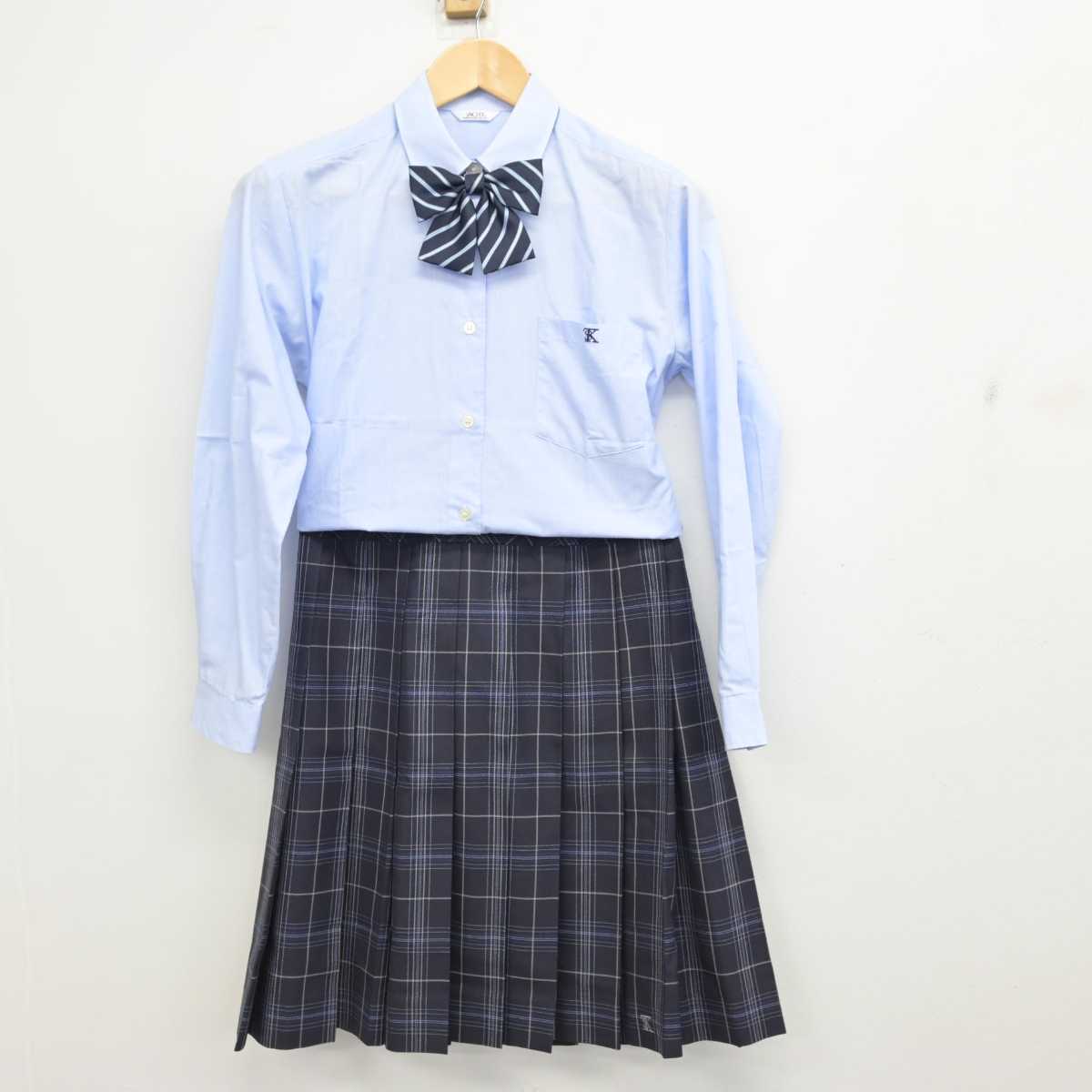 【中古】北海道 苫小牧総合経済高等学校 女子制服 5点 (ブレザー・シャツ・スカート) sf059594