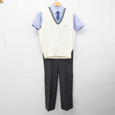 【中古】福岡県 志免東中学校 女子制服 4点 (ニットベスト・シャツ・ズボン) sf059599