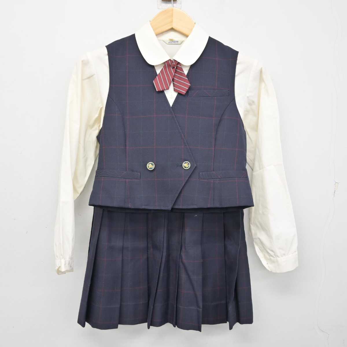 【中古】北海道 北海道札幌白石高等学校 女子制服 5点 (ブレザー・ベスト・シャツ・スカート) sf059610