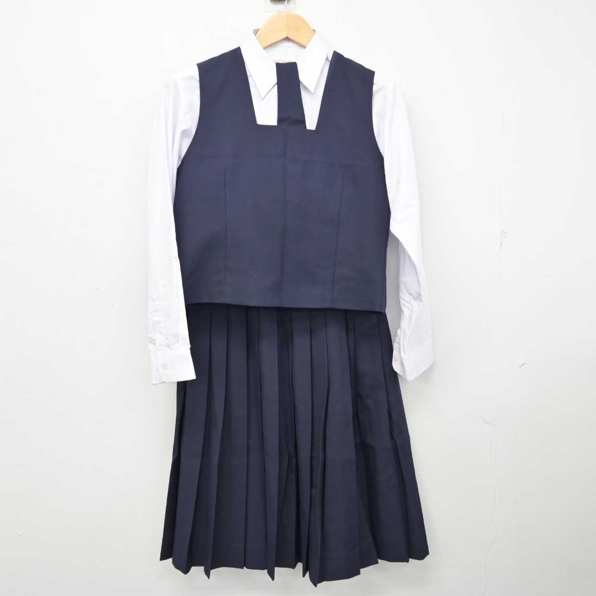 【中古】千葉県 習志野市立第四中学校 女子制服 5点 (ブレザー・ベスト・シャツ・スカート) sf059640