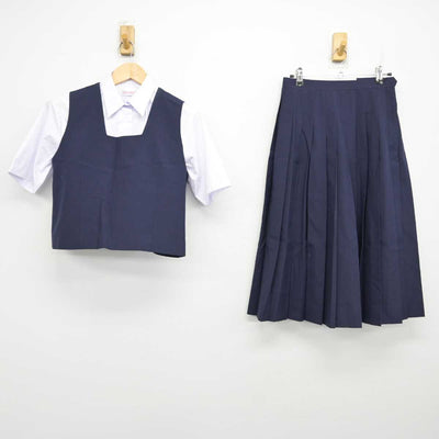 【中古】千葉県 習志野市立第四中学校 女子制服 3点 (ベスト・シャツ・スカート) sf059641