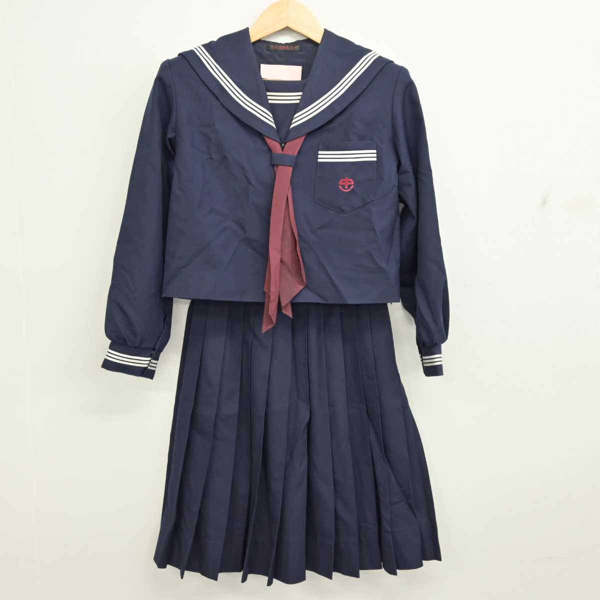 【中古】兵庫県 氷丘中学校 女子制服 3点 (セーラー服・スカート) sf059646