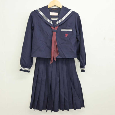 【中古】兵庫県 氷丘中学校 女子制服 3点 (セーラー服・スカート) sf059646