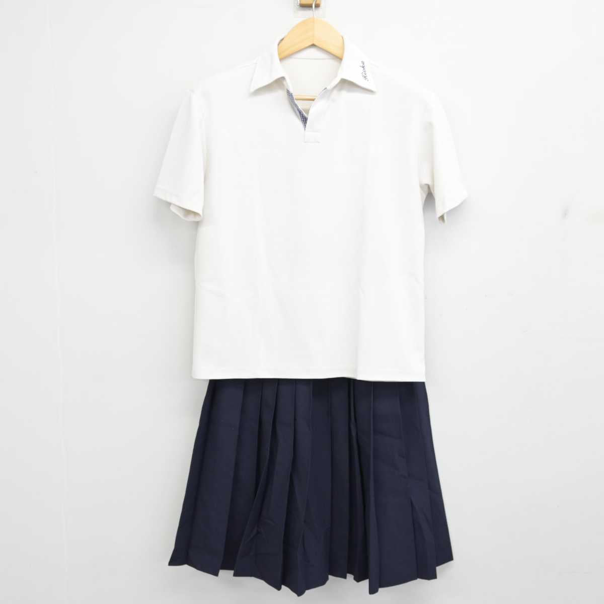 【中古】兵庫県 氷丘中学校 女子制服 2点 (シャツ・スカート) sf059647