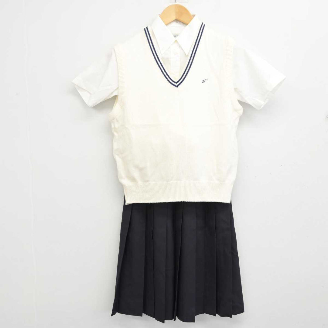 中古】佐賀県 東明館中学校・高等学校 女子制服 3点 (ニットベスト・シャツ・スカート) sf059653 | 中古制服通販パレイド