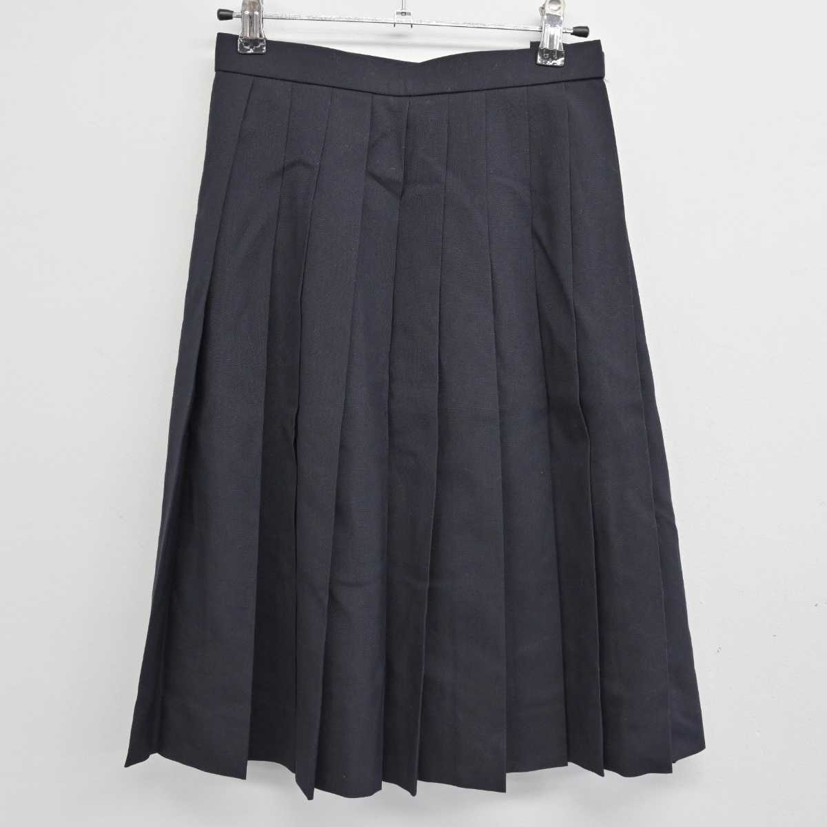 【中古】佐賀県 東明館中学校・高等学校 女子制服 3点 (ニットベスト・シャツ・スカート) sf059653