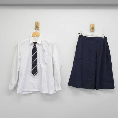 【中古】福岡県 筑紫高等学校/旧制服 女子制服 5点 (ブレザー・ニット・シャツ・スカート) sf059664